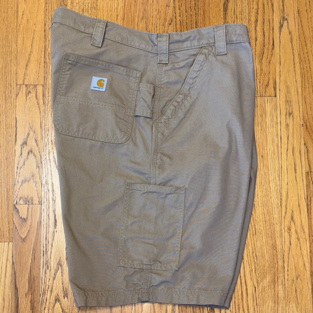 -Carhartt Loose Fit Carpenter Shorts Tan Khaki Men's Size 10" Inseam W/42